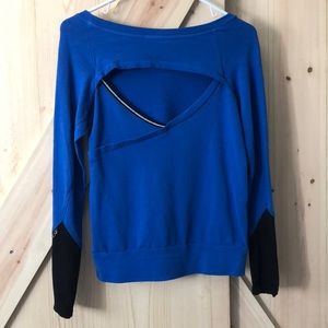 Splits59 blue/black cutout top